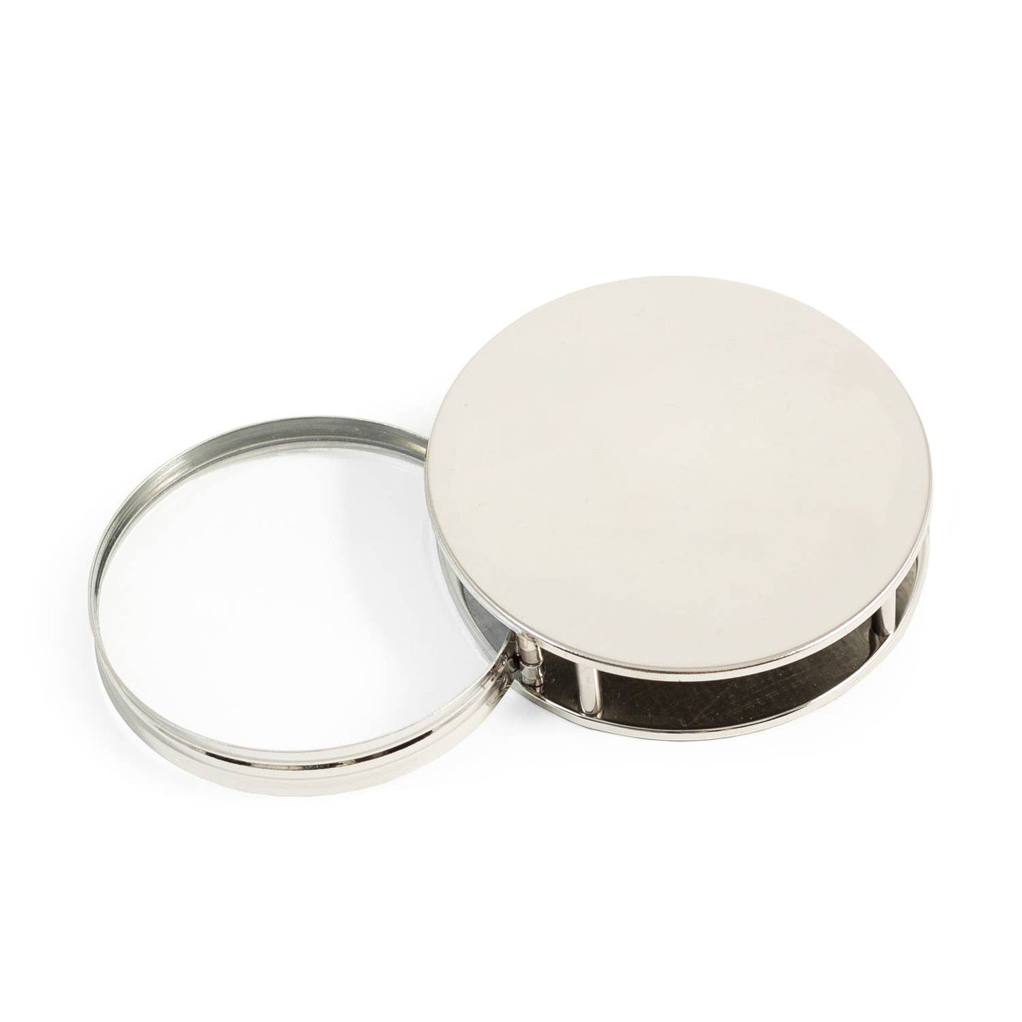 Chrome Plated Paperweight & Fold Out Magnifier: Chrome