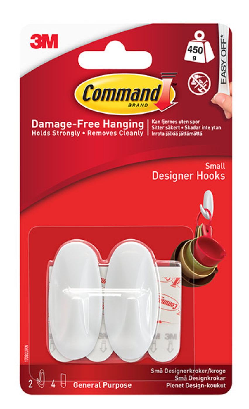 COMMAND DESIGNER SMALL HOOKS 450G 2PK