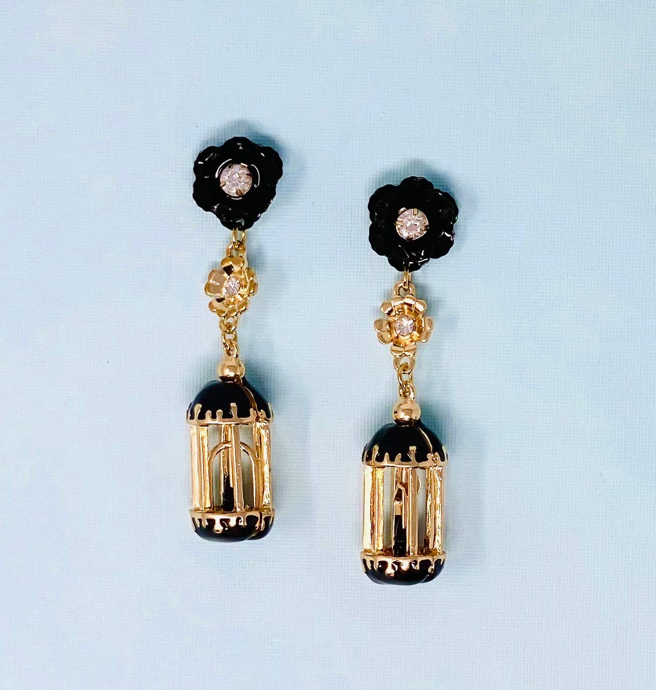 Birdcage Earrings: Neon Pink