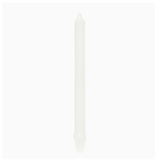 12″ Royal Fluted Candles, White – Pack of 12