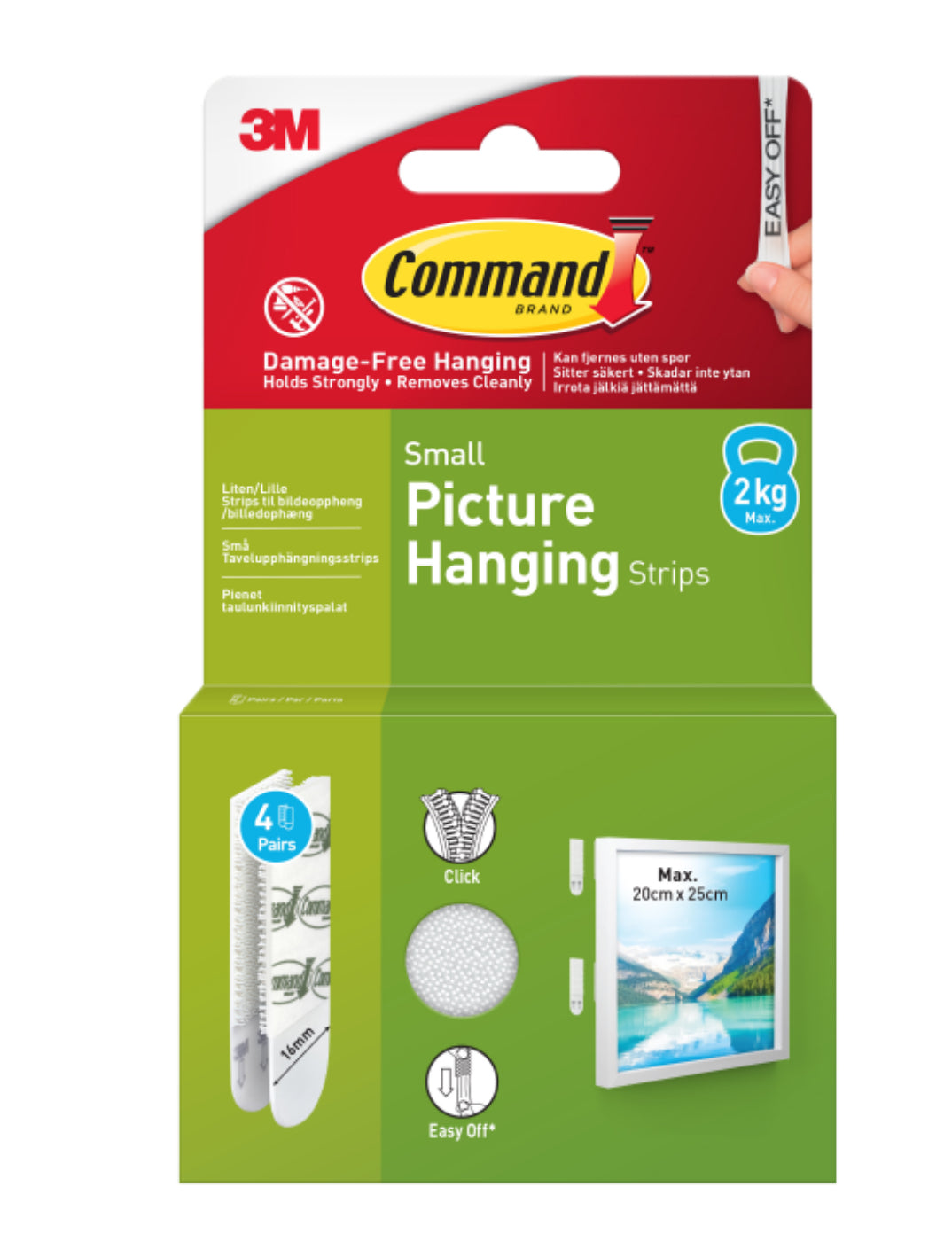 COMMAND SMALL PICTURE STRIPS 2KG 4PK