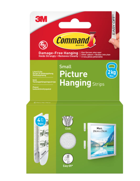 COMMAND SMALL PICTURE STRIPS 2KG 4PK