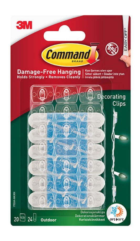 COMMAND OUTDOOR DECORATING FAIRY LIGHT CLIPS 20PK