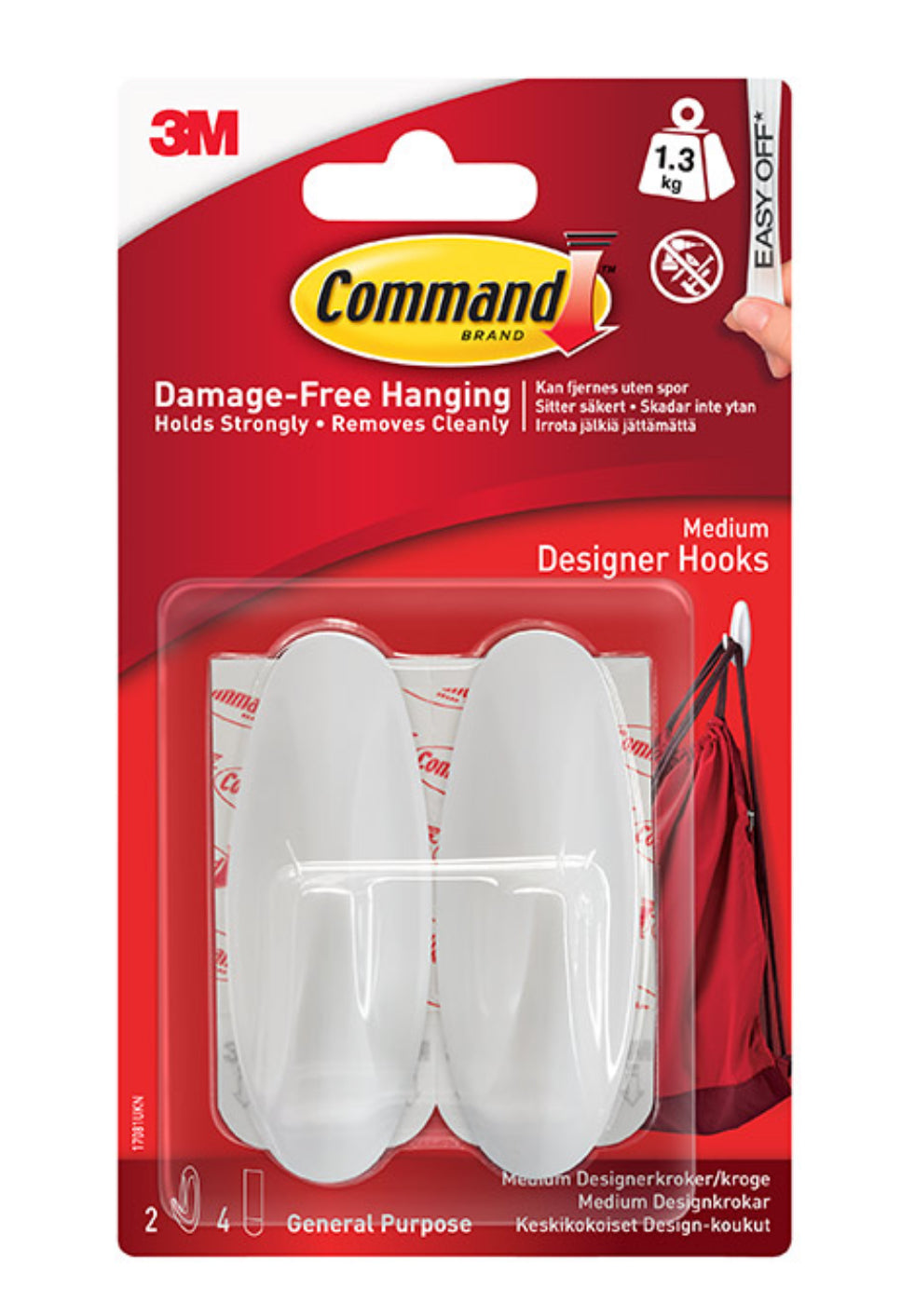 COMMAND DESIGNER MEDIUM HOOKS 1.3KG 2PK