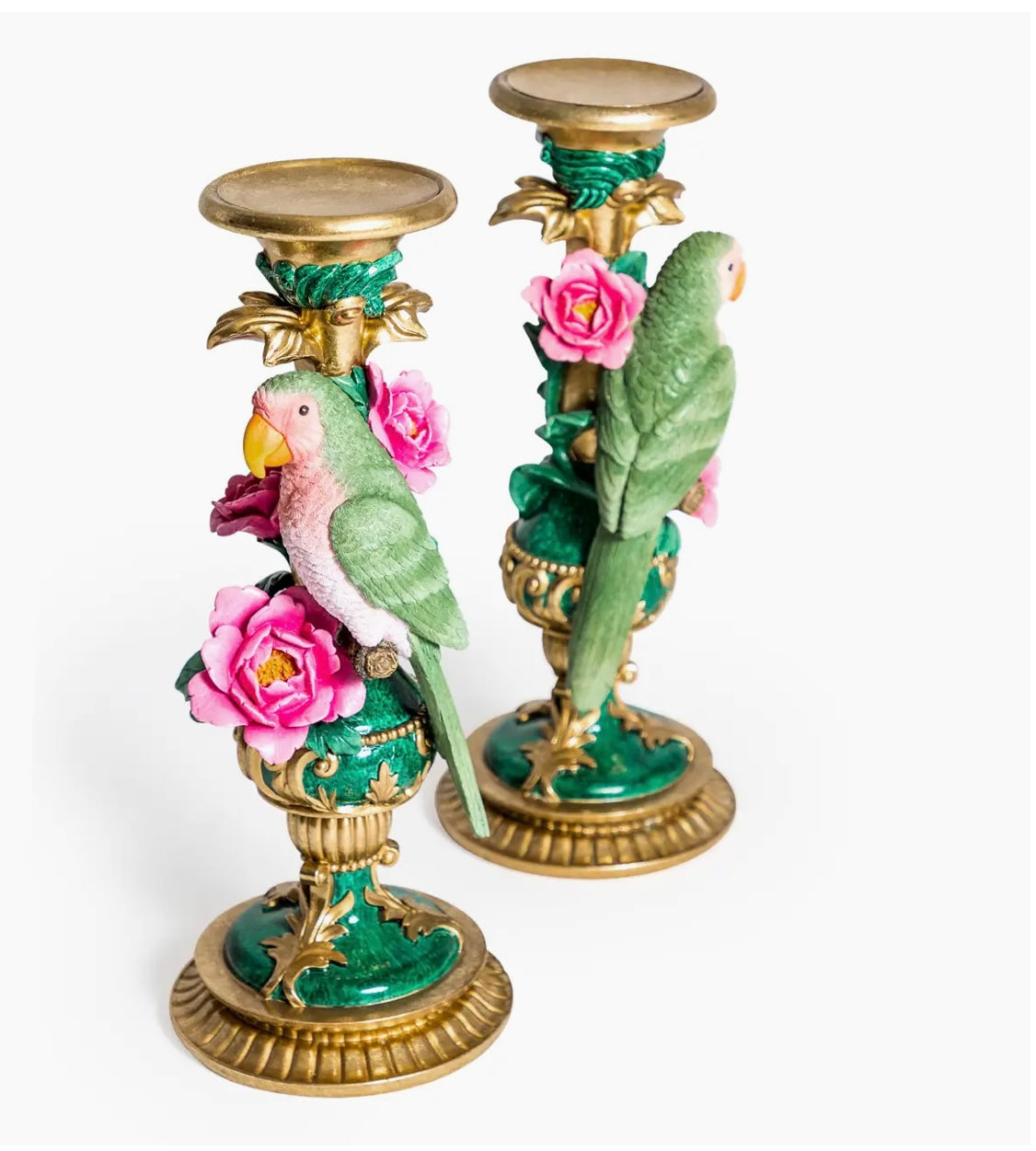 Pair Of Parrot Candle Holders
