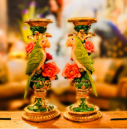 Pair Of Parrot Candle Holders