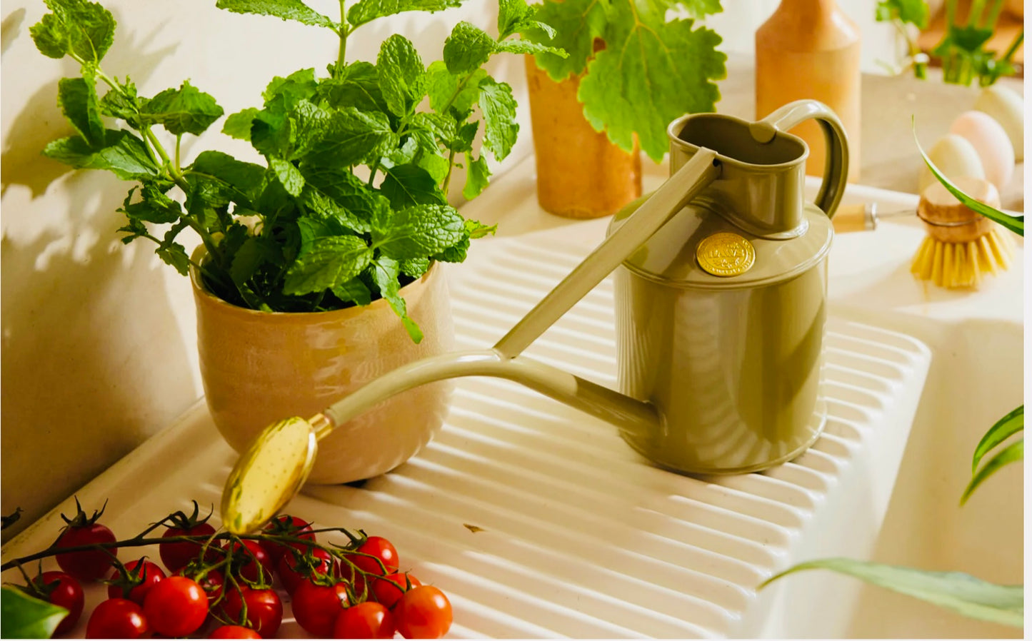 Haws Watering Can 2 Pints Lichen Green