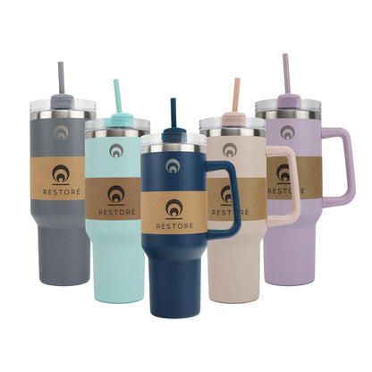 Restore Roomy Stainless Steel XL Hydration Mug 1L: Taupe