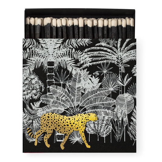 Black Cheetah in Jungle | Square Matchboxes