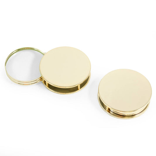 Gold Plated Paperweight & Fold Out Magnifier: Gold