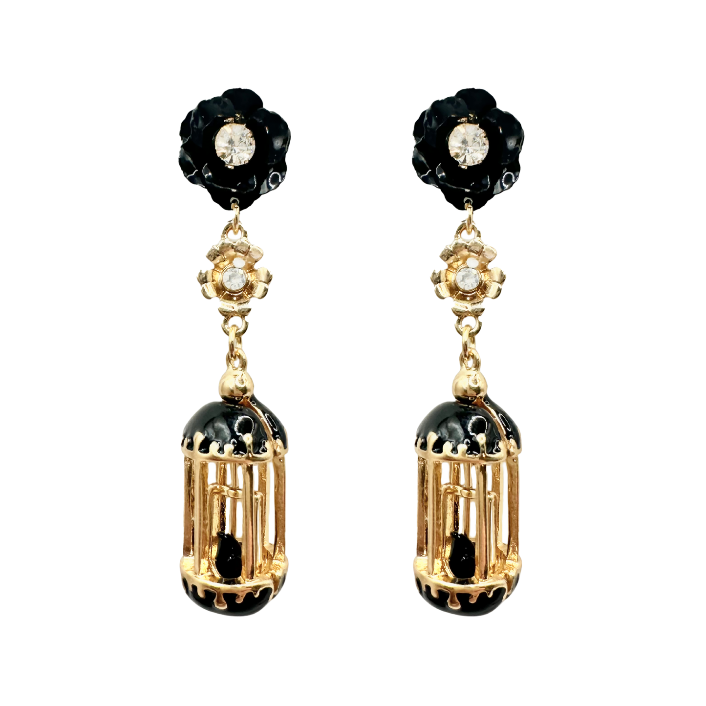 Birdcage Earrings: Neon Pink