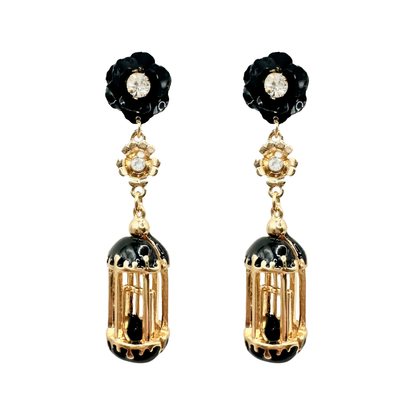 Birdcage Earrings: Neon Pink